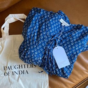 NWT Daughters of India Rashmi Navy Blouse Size XS/Small